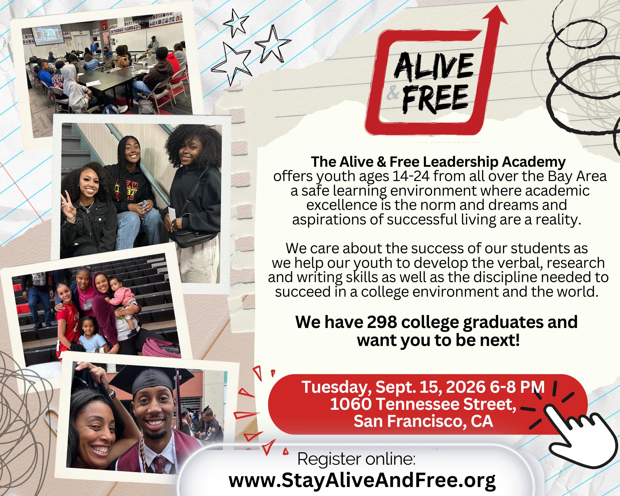 Alive & Free Leadership Academy Flyer 2026