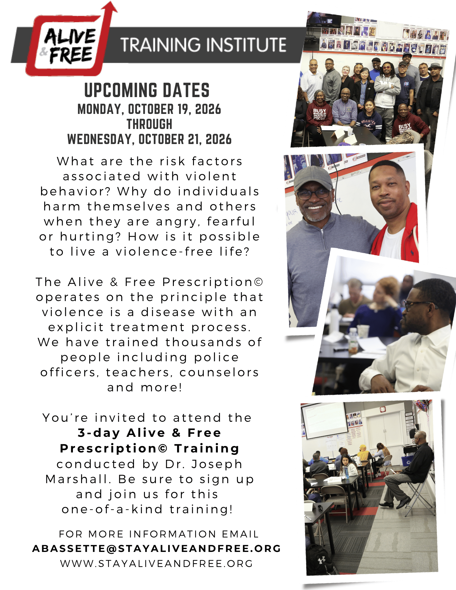 Alive & Free Training October 2026